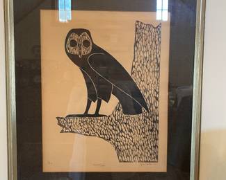 Mid Century Modern owl print
