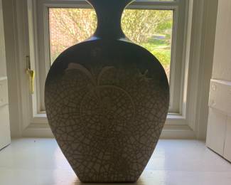Signed art pottery vase - large
