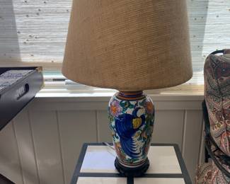 Painted ceramic lamp