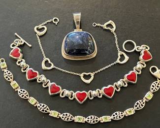 Sterling Silver Bracelets & Pendant