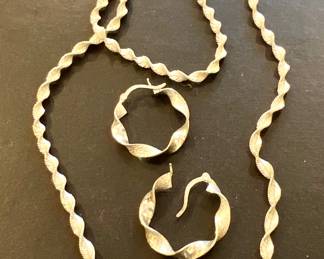 Sterling Silver Necklace & Earrings