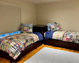 Pottery Barn Twin Beds with Corner Storage
