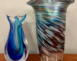 Signed Art Glass Vases