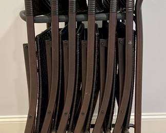 (6) Wicker Chairs & Cart