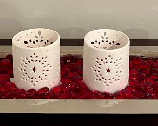 Crate & Barrel Tray with Pierced Votives