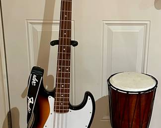 Fender Squier Guitar & Djembe Drum