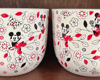 (2) Minnie & Mickey Planters