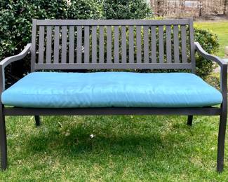 Cast Aluminum Bench with Sunbrella Cushion