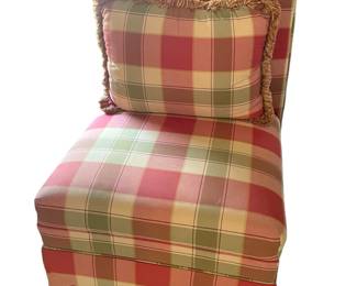 Pair of upholstered slipper chair 
