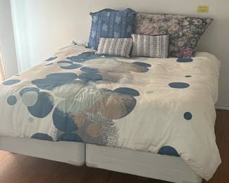 King bed. Includes Mattress and bedding.