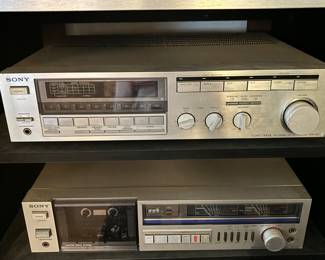 Vintage Sony receiver and tape deck