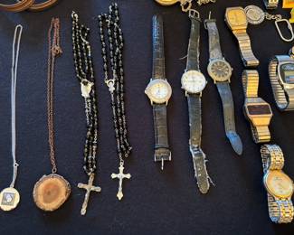 Watches, rosary, necklaces