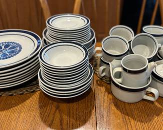Blue Monterrey stoneware dinnerware