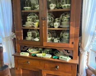 Fransican Ivy Dishes 
Amazing antique cabinet 