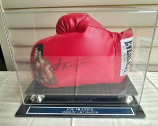 SPECTACULAR Pair Of Matched Everlast Boxing Gloves In Custom Display Cases Autographed By Muhammad Ali & Joe Frazier With Hand Painted Portraits & Signed By Doo S. Oh. (Certified By PSA/DNA & JSA).