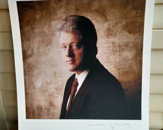 Bill Clinton Portrait Poster Autographed By President Bill Clinton In 1991. Limited Edition #4/40. (Uncertified). Measures 17x22.