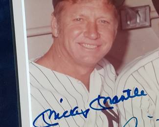 Photograph of NY Yankees Mickey Mantle #7, Billy Martin #1, Joe DiMaggio #5, & Whitey Ford #16 Autographed By Mickey Mantle, Billy Martin, Joe DiMaggio, & Whitey Ford. (Certified By PSA/DNA With Letter Of Authenticity.)