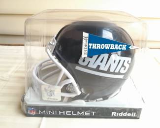 NY Giants Mini Helmet Autographed By Phil Simms Super Bowl 21 (Certified By Steiner Sports W/ Identification Card)