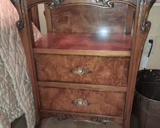2 Drawer W/ Glass Top Night Chest By Invincible IPF "Medea Collection" - 2 Available (Original Purchase Price Of $4,610 Each From Wallis Grant Interiors.)