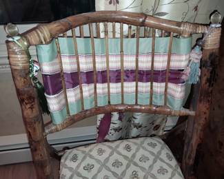 Hand Decorated Bamboo Folding Accent Chair (Original Purchase Price Of $465 From Wallis Grant Interiors.)