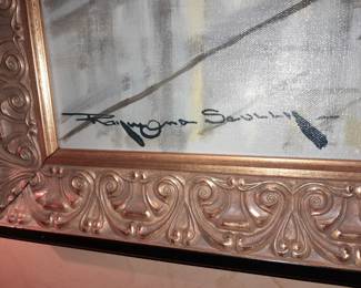 Large Gold Framed Artwork Signed By "Raymond S."