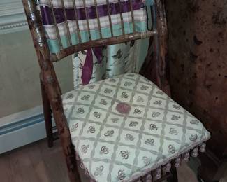 Hand Decorated Bamboo Folding Accent Chair (Original Purchase Price Of $465 From Wallis Grant Interiors.)