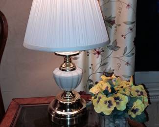 Creme & Gold Toned Table Touch Lamp