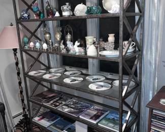 Steel X-Wing Bookcase W/ Glass Shelves