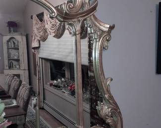 Stunning Extravagantly Hand Carved Gold Toned Mirror
