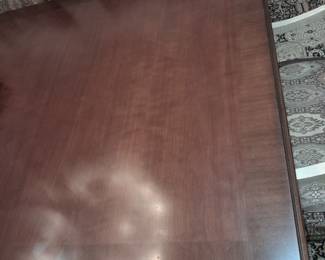 Dining Table W/ 8 Chairs Features A Rope Cherry With An Antico Finish, Fluted Apron, Rounded Legs, & 2 24" Self Storing Leaves With A Special Hidden Leaf Drawer Mechanism By Invincible IPF (Original Purchase Price Of Approximately $30,000 From Wallis Grant Interiors.)