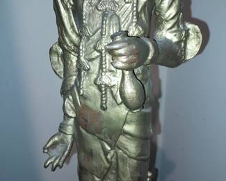 LARGE Bronze Guanyin Of Medicine Chinese Bronze Figure Mounted To A Wooden Jewelry Box W/ Brass Hardware