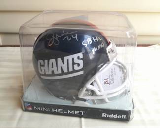 NY Giants Mini Helmet Autographed By Otis Anderson Super Bowl 25 (Certified By JSA)