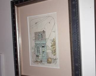 "Uptown New Orleans" Framed Wall Art By Lewis (1976) (Original Retail Price Of $75 Purchased From Drue Chryst Gallery In Sparta, NJ.)