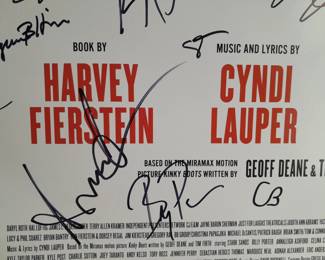 Kinky Boots On Broadway Window Card Poster Signed By 30 Members Of The Cast. (Uncertified). Measures 14x22. 