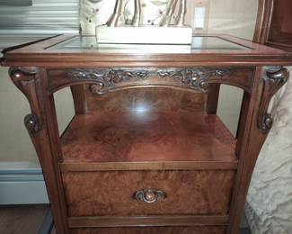 2 Drawer W/ Glass Top Night Chest By Invincible IPF "Medea Collection" - 2 Available (Original Purchase Price Of $4,610 Each From Wallis Grant Interiors.)