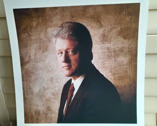 Bill Clinton Portrait Poster Autographed By President Bill Clinton In 1991. Limited Edition #4/40. (Uncertified). Measures 17x22.