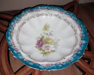 Antique Scalloped Painted Floral Bowl