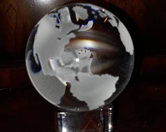 The United Nations Crystal Globe On Stand