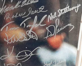 Photograph Of Jesse Orosco "The Final Out" Autographed By The Entire 1986 NY Mets World Series Champion Team. (Certified By National Collectors Gallery In Ridgewood, NJ & JackBerkSports.com). Measures 16x20.