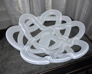 White Swirl Art Glass Bowl