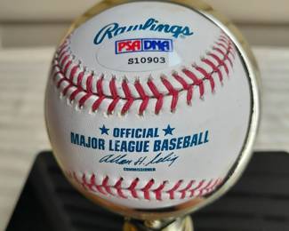 Official MLB Rawlings Baseball In Custom Display Case Autographed By President Barack Obama & Vice President Joe Biden. (Certified By PSA/DNA).