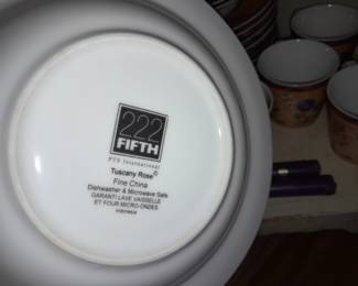 Dinnerware China Set By 222Fifth ("Tuscany Rose" Pattern)