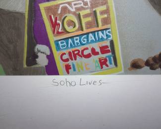 Framed Original Artist Proof Of "Soho Lives" Hand Signed By Robert Cenedella (#1/10 - The FIRST One!)