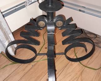 Cast Iron Gold & Black Ribbon Swirl Floor Lamp (Original Purchase Price Of $953 From Wallis Grant Interiors.)