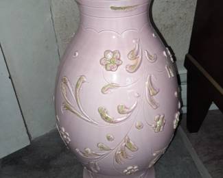Large Pink Floral Vase