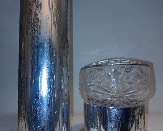 Australian Engraved Vase & Candle Holder By Don Sheil