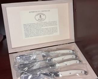 Jean Dubost Laguiole (France) 4 Piece Butter Spreader Set In Box W/ Authenticity Certificate