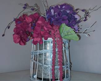 Large Floral Arrangement In Wired Jar