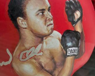SPECTACULAR Pair Of Matched Everlast Boxing Gloves In Custom Display Cases Autographed By Muhammad Ali & Joe Frazier With Hand Painted Portraits & Signed By Doo S. Oh. (Certified By PSA/DNA & JSA).