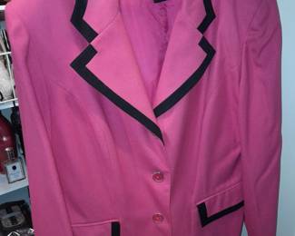 Vintage Adolfo II Pink W/ Black Trim Blazer